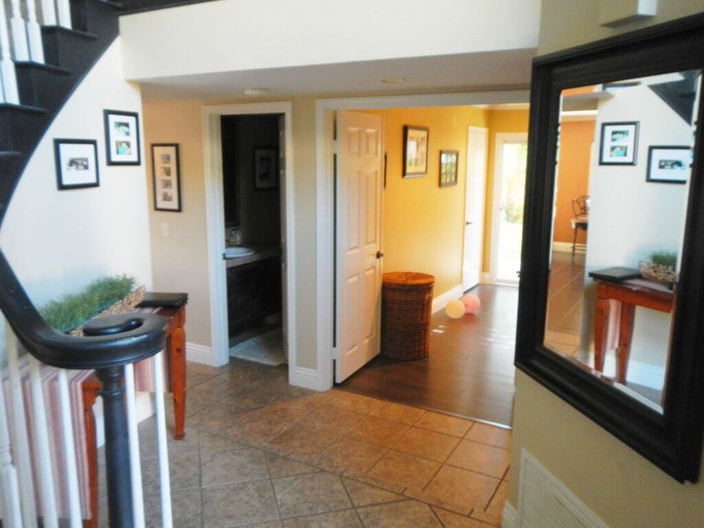 view into bedroom from entryway