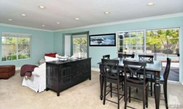 Great room with dining table