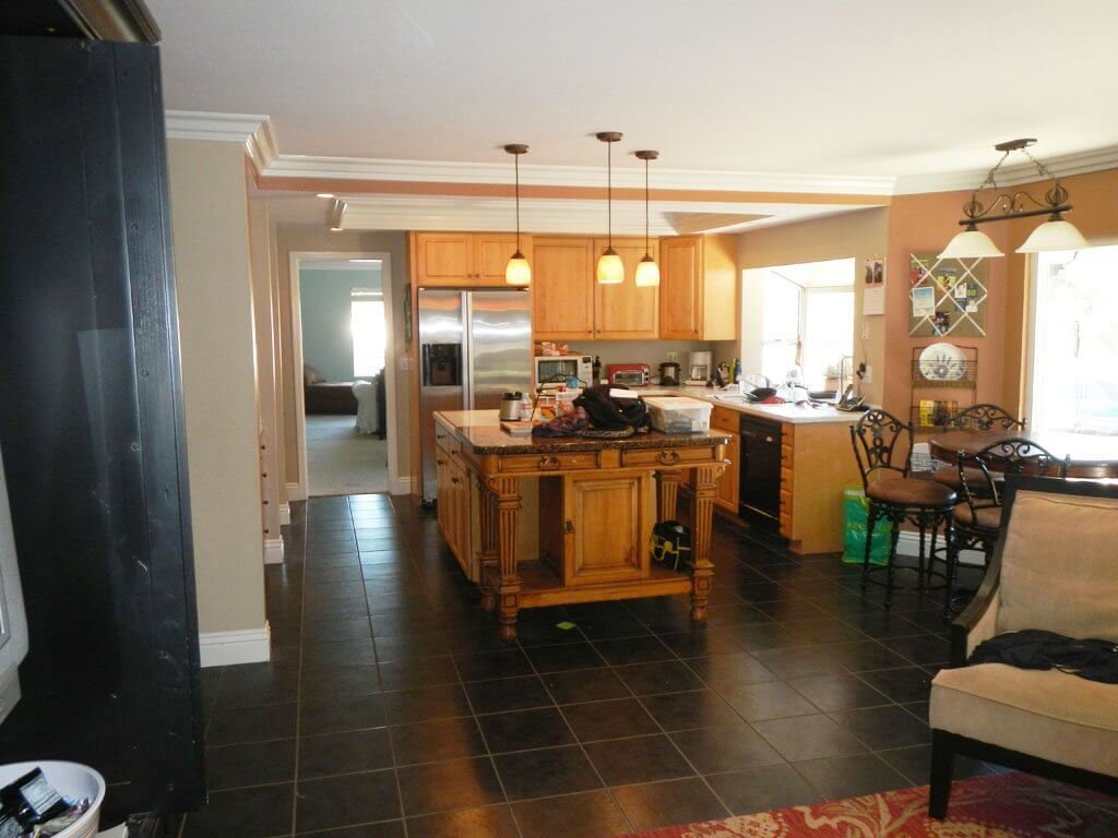 view to kitchen from living room