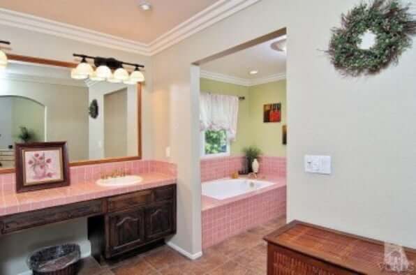 master bathroom vanity and tub