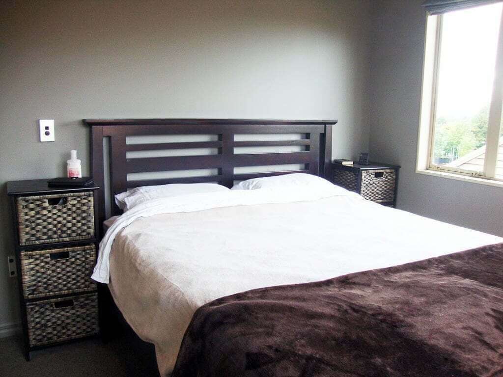 bed with side tables