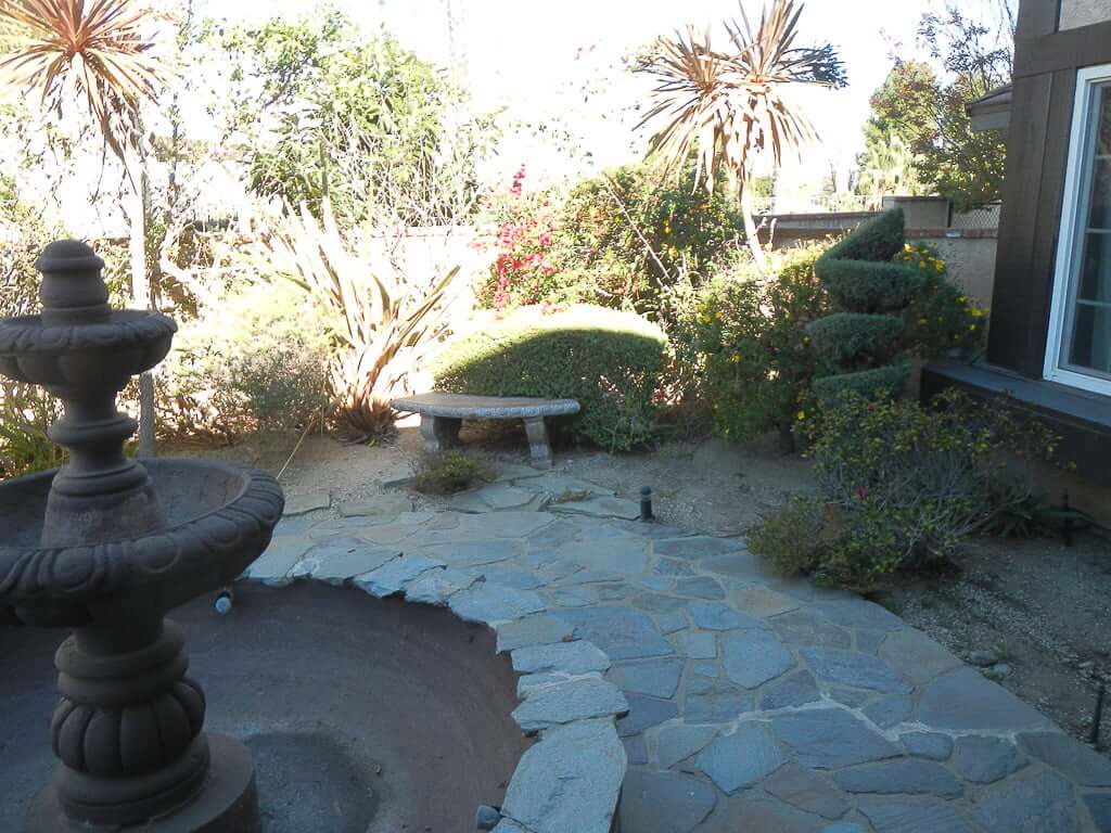 before picture of courtyard area