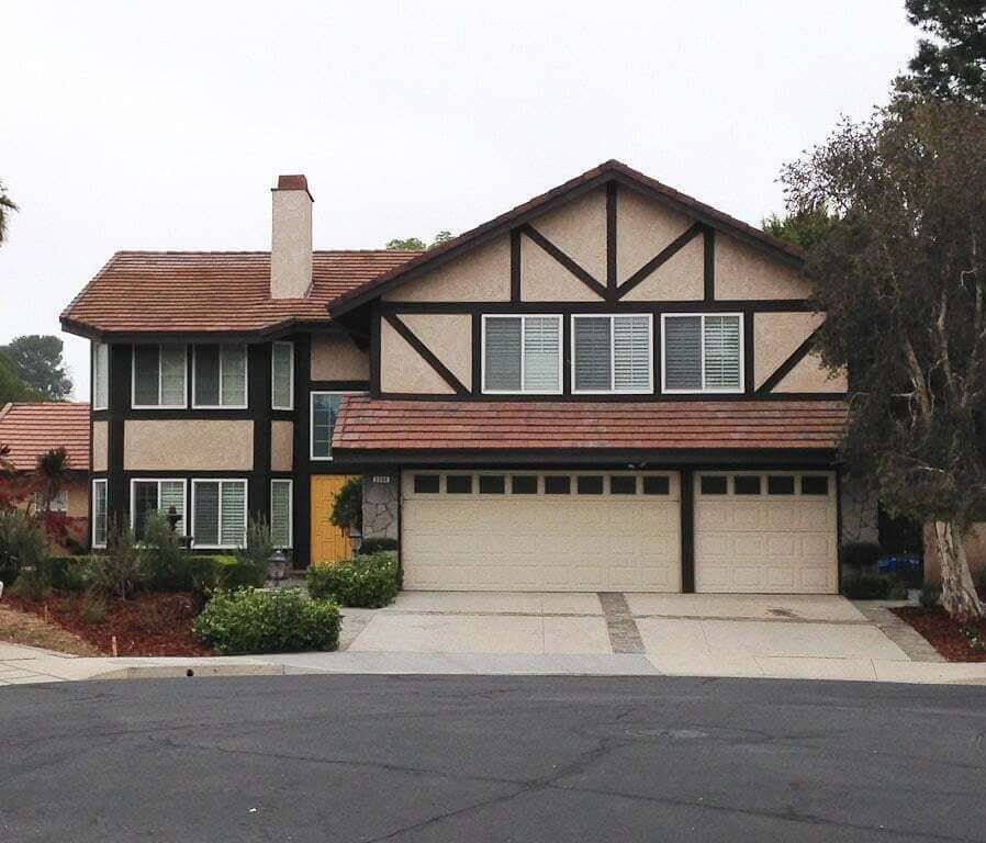 house exterior with dark trim and paint colors