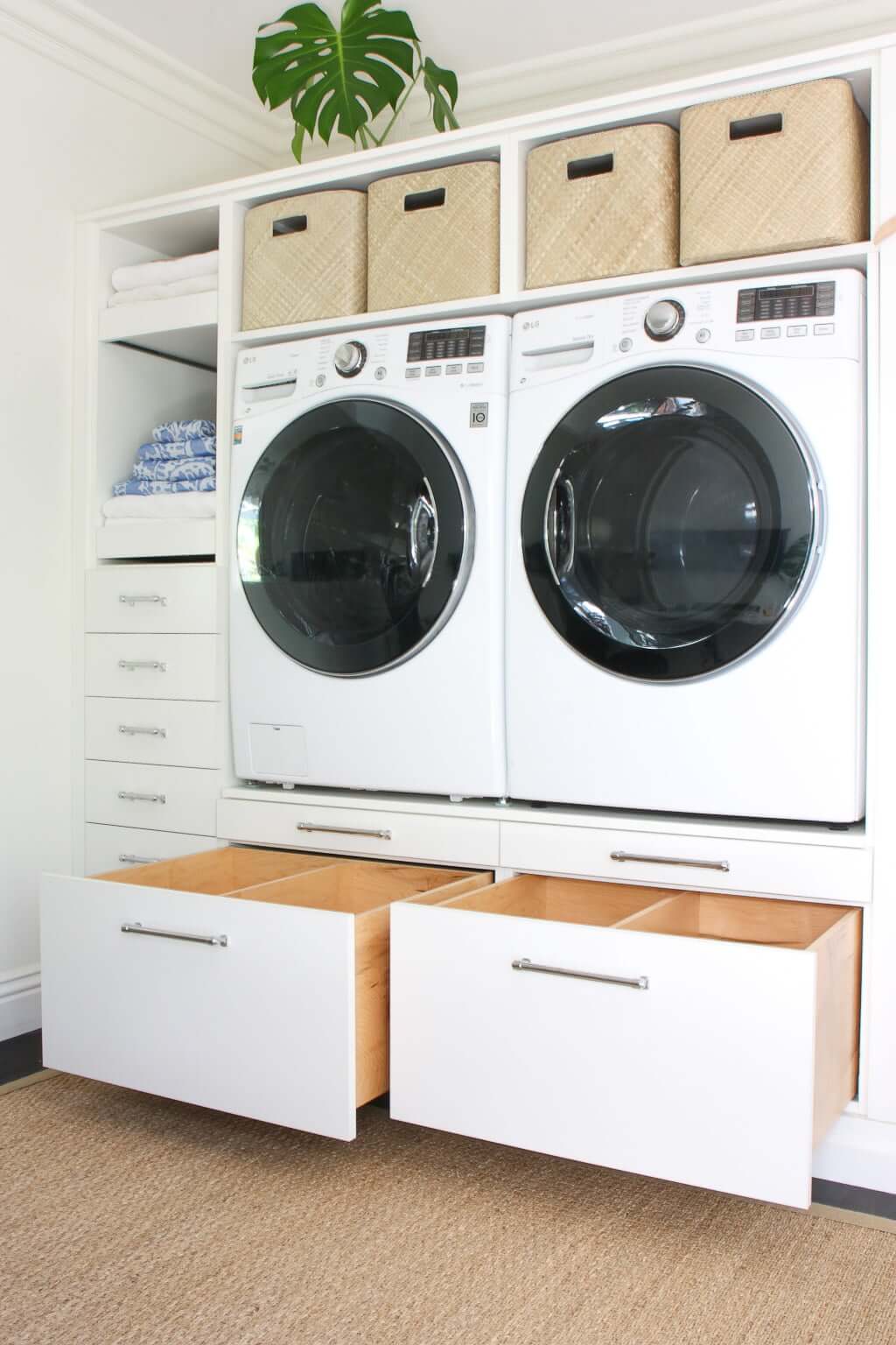 Drawers Under Washer and Dryer: What SHOULD You Use Them For?