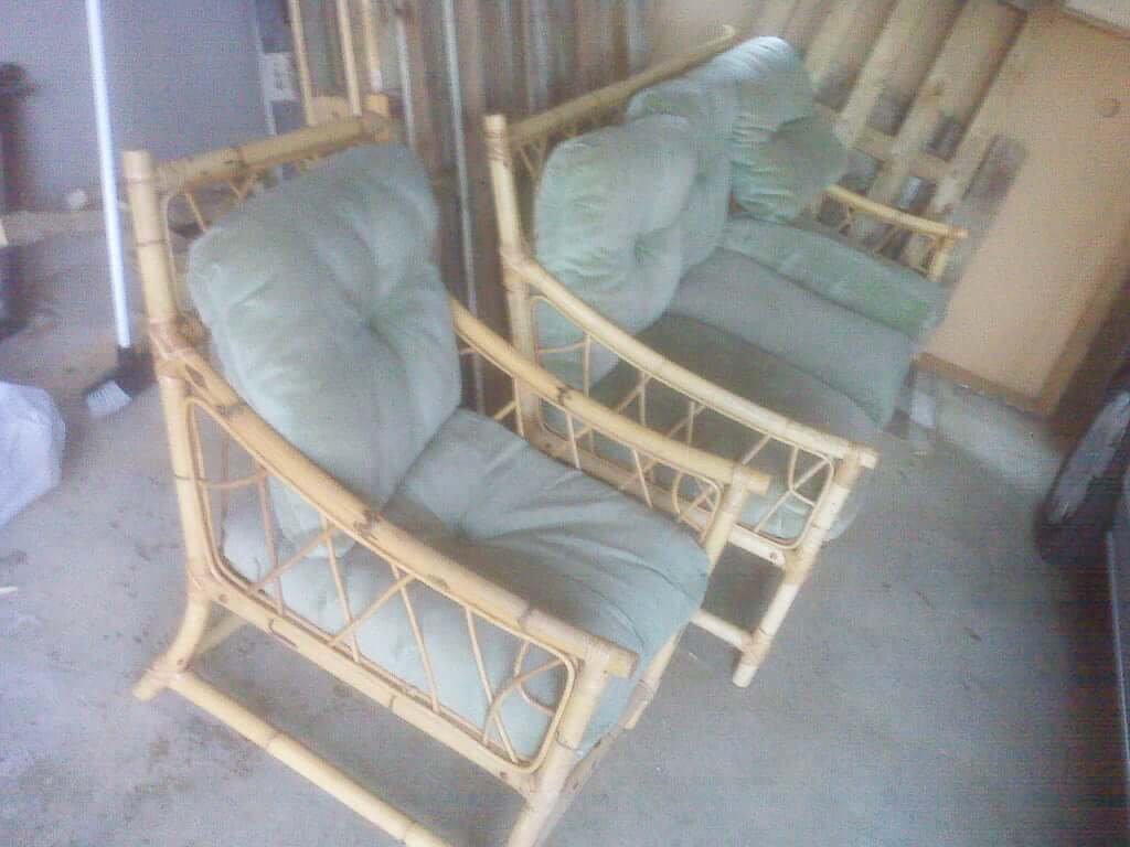 bamboo chair and couch