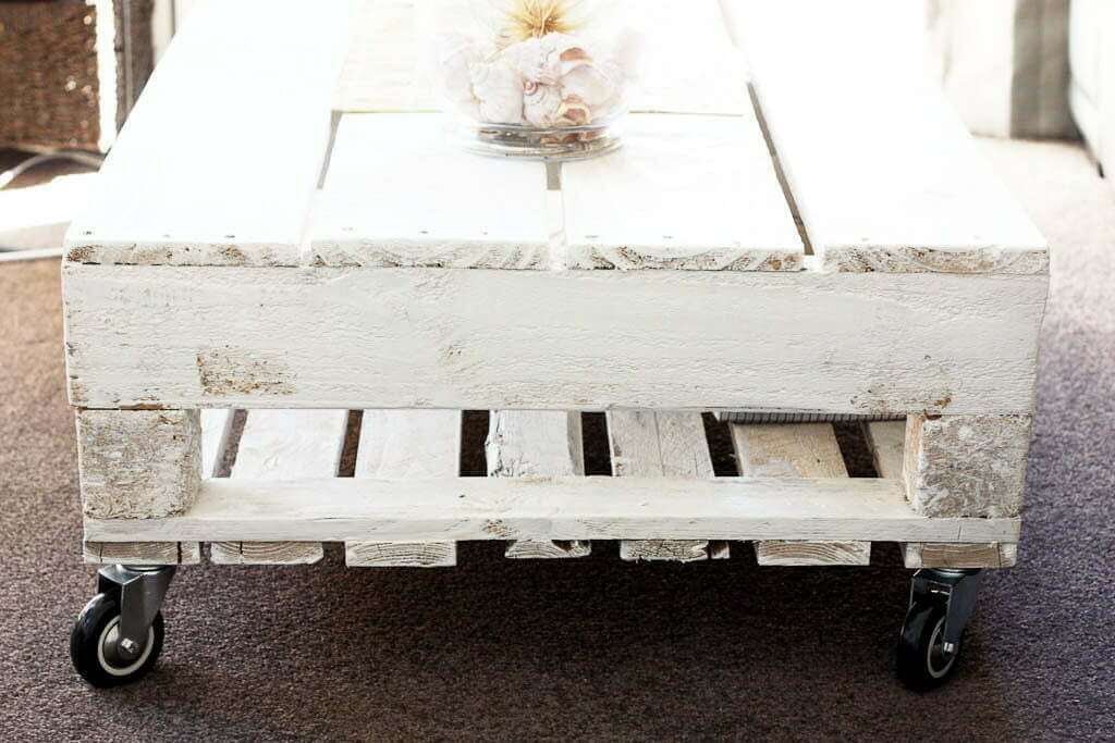 DIY Pallet coffee table with wheels