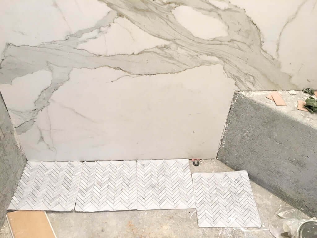 Granite or Marble Shelves with your Custom Tiled Shower