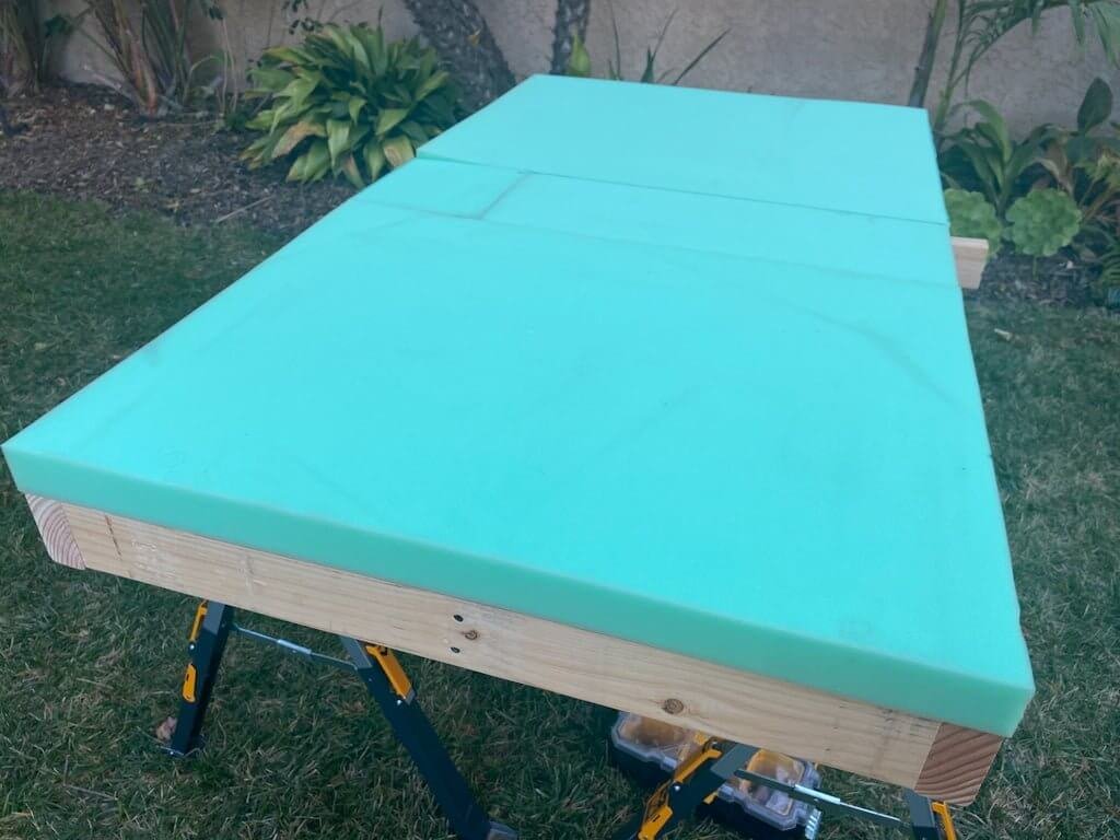 foam topper for diy upholstered ottoman