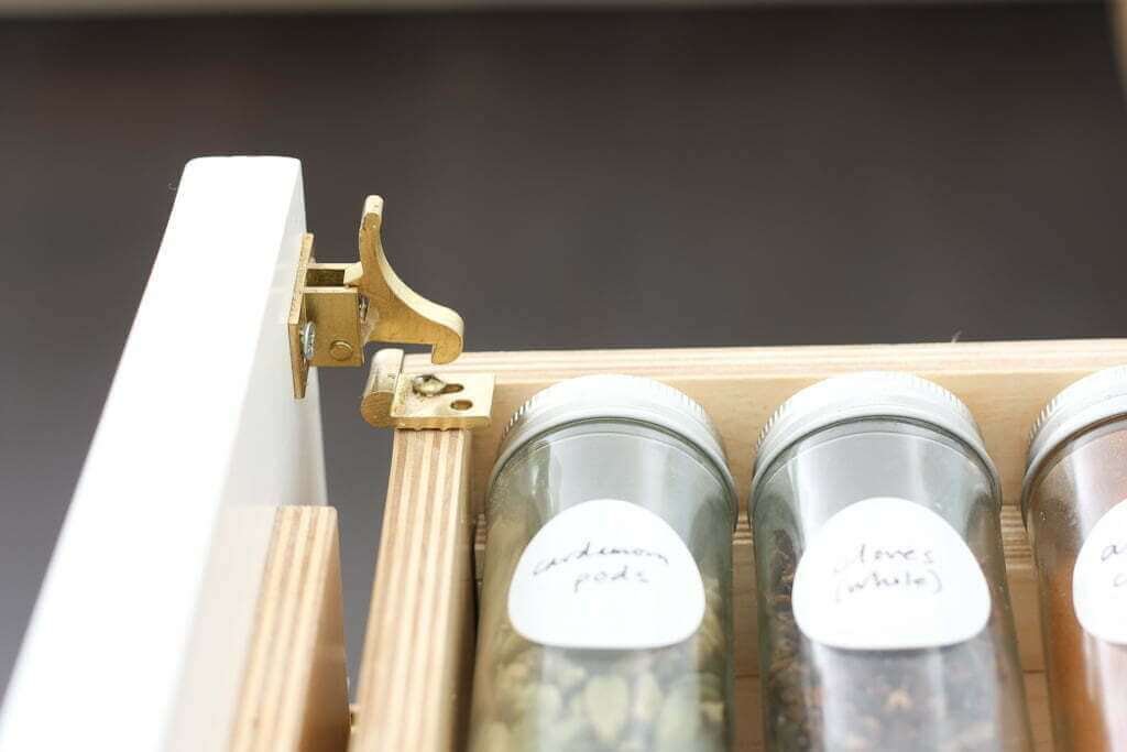 pull out spice rack DIY with clips for drawer