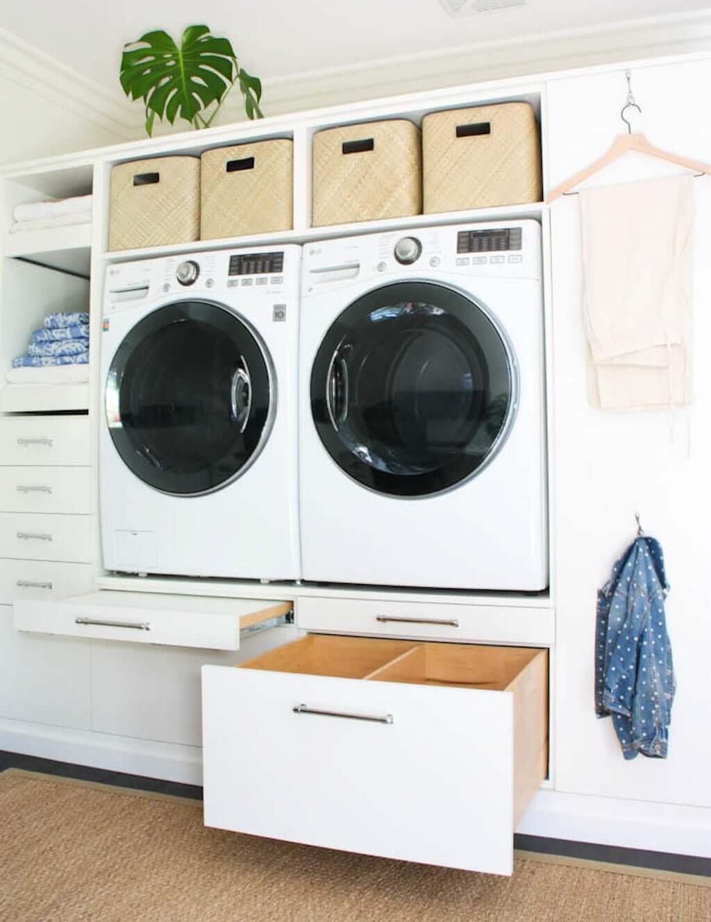 Laundry room shelf over washer online dryer