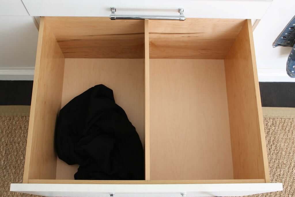 small laundry room drawer storage idea pulled out 