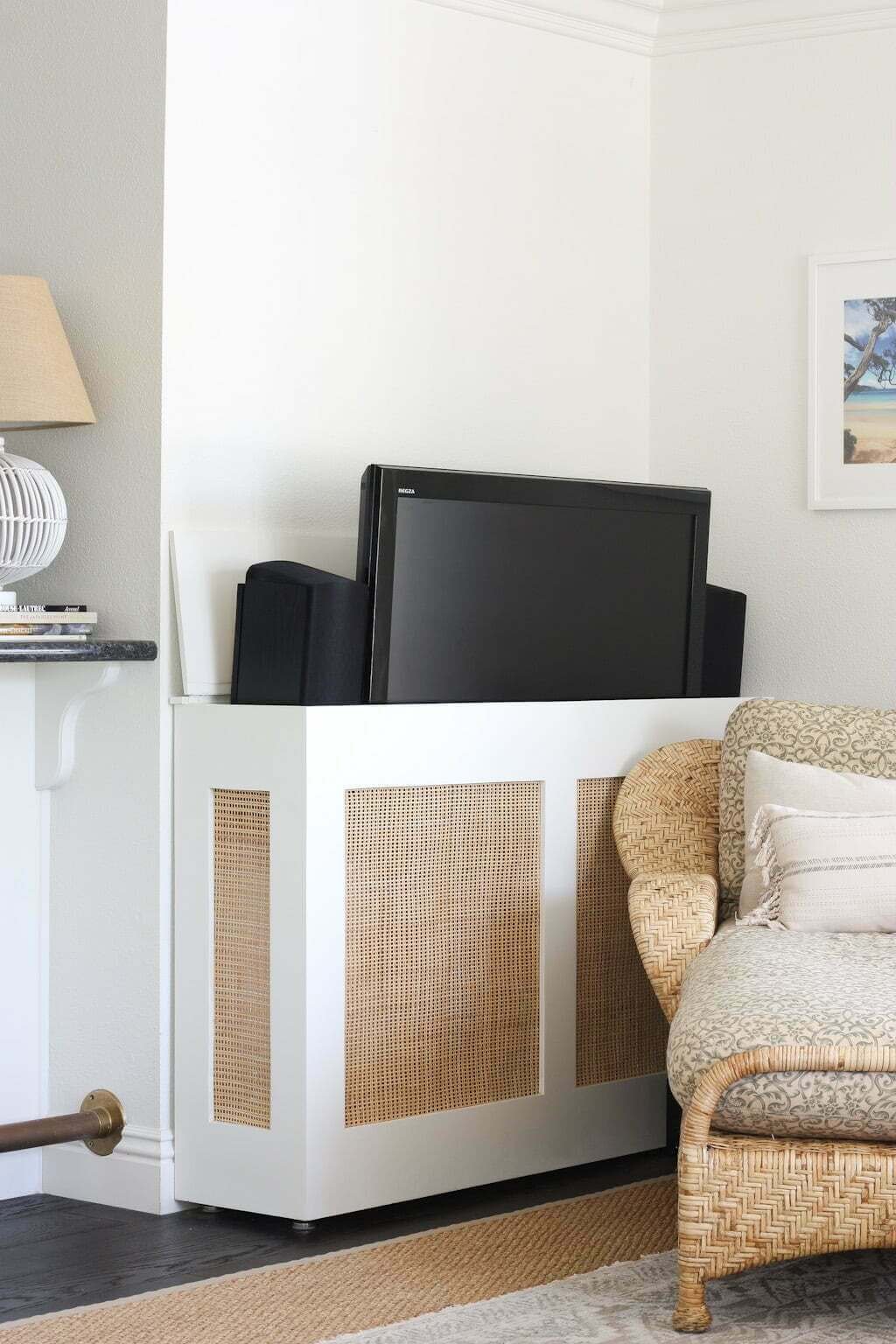 hidden TV lift cabinet