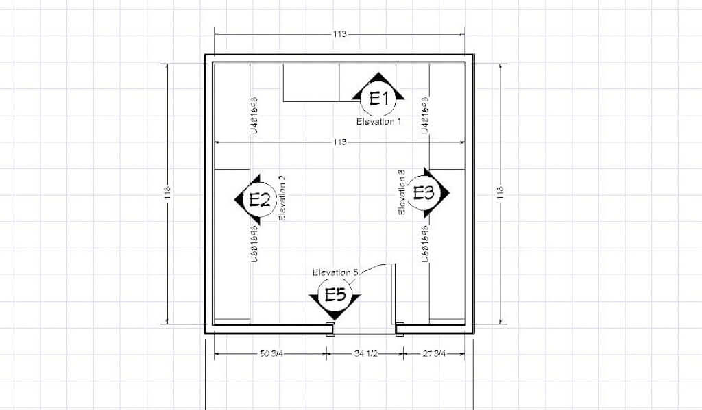 walk in closet layout drawing with sizes