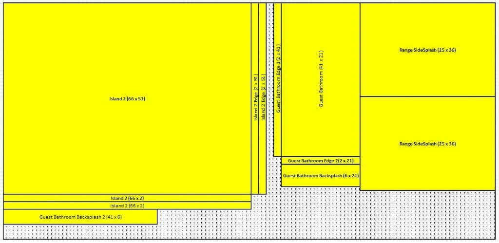 layout showing how to save quartz countertop cost