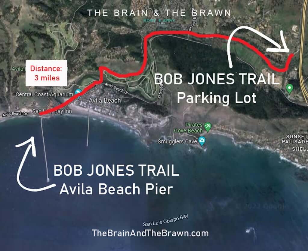 Bob Jones Trail Map for biking to and from Avila Beach