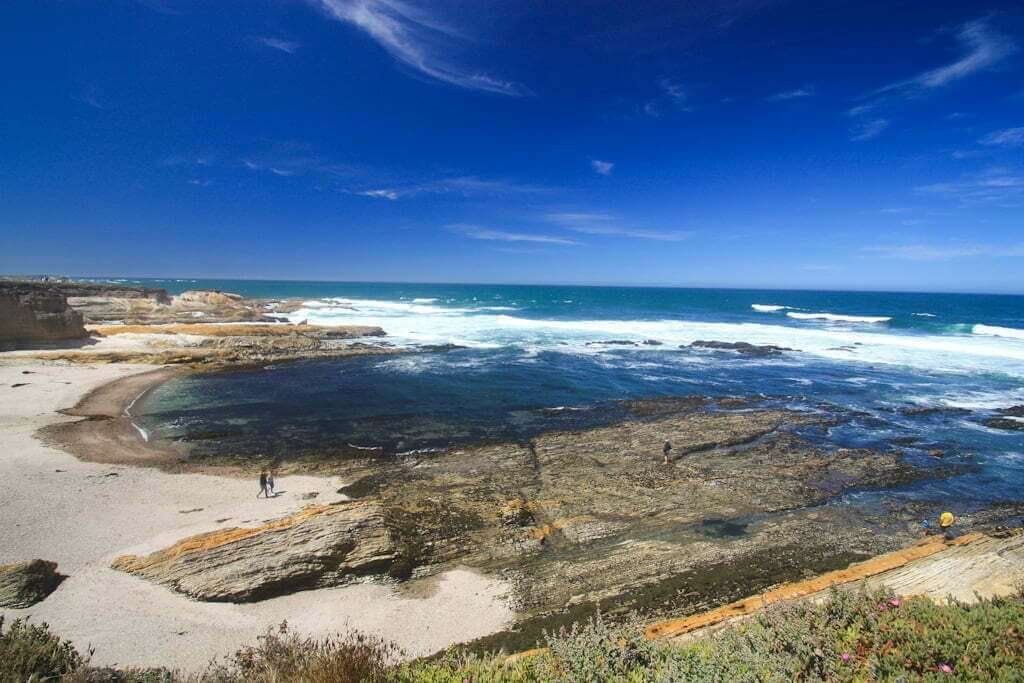 Montaña de Oro tide pools with people in distance near San Luis Obispo, California