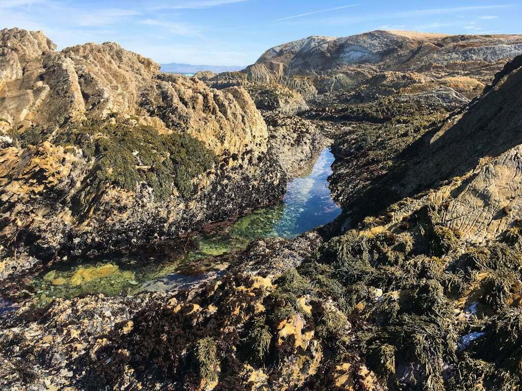 Montana de Oro tide pools and rocks in California Central Coast