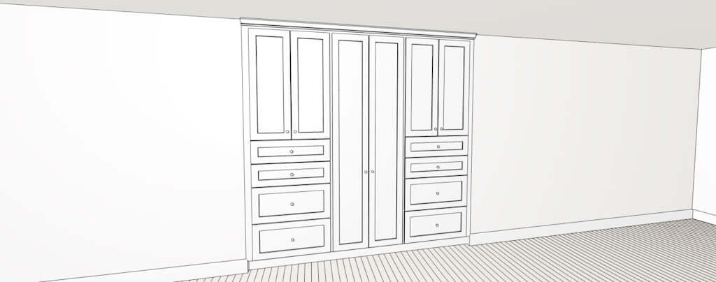 plans to convert closet to built in with doors