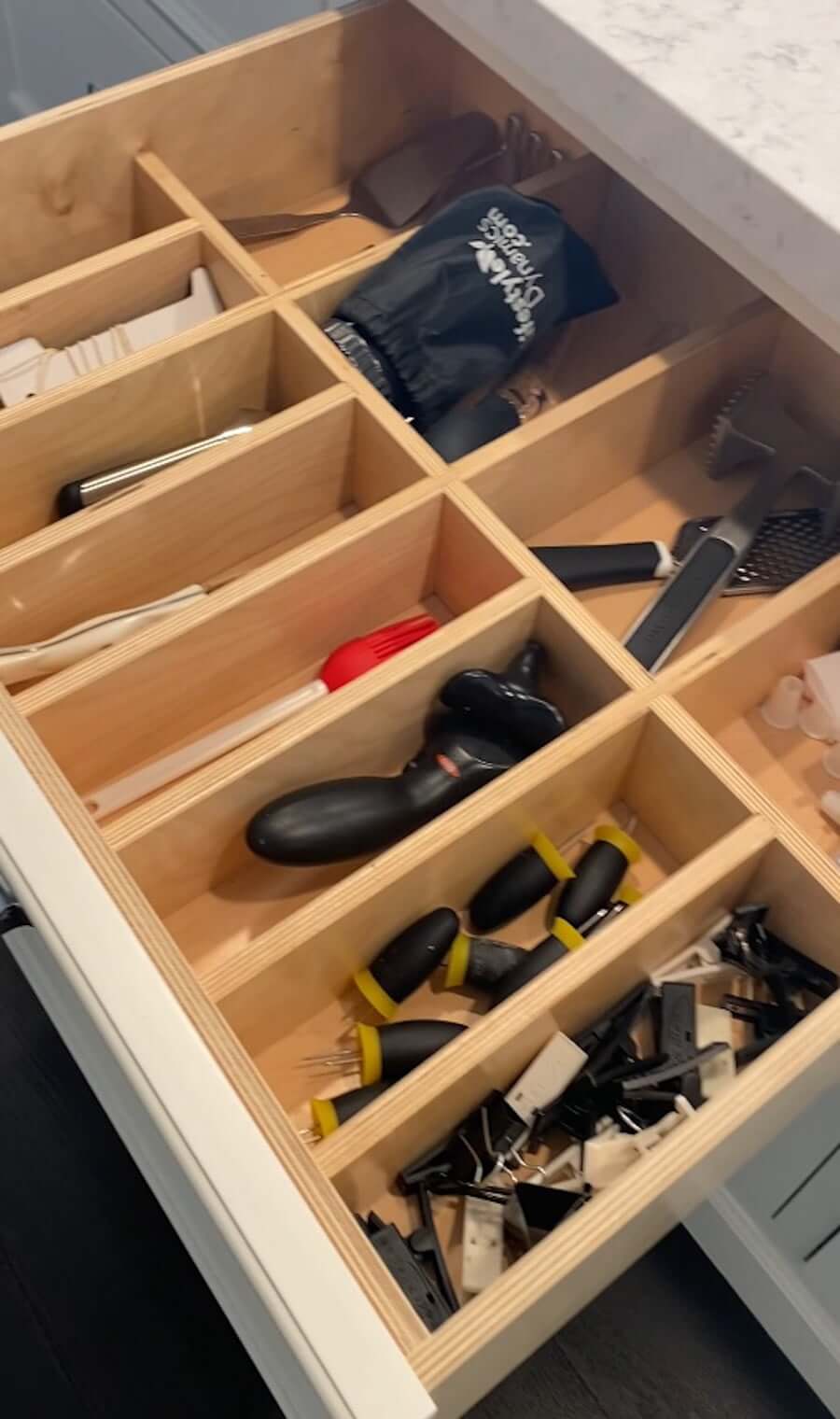 organized kitchen utensil drawer