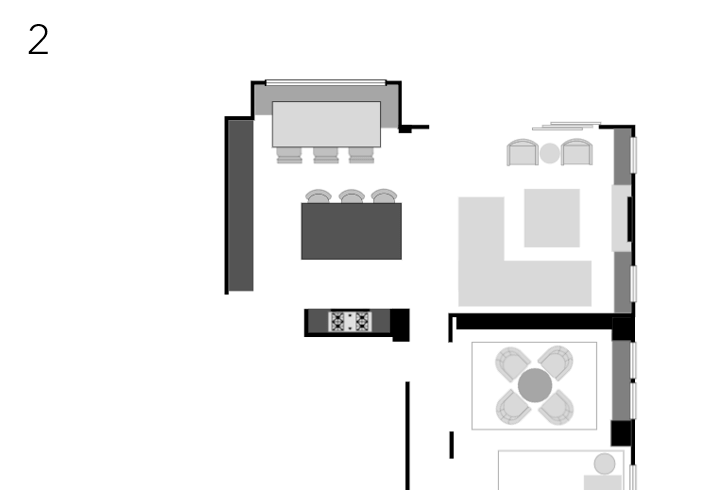 floor plan of living room layout with TV above fireplace