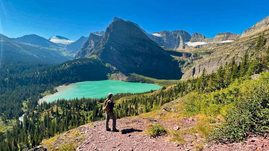 woman hiking in Glacier National Park, Montana