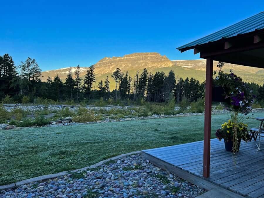 view of cabin lodging in Glacier National Park