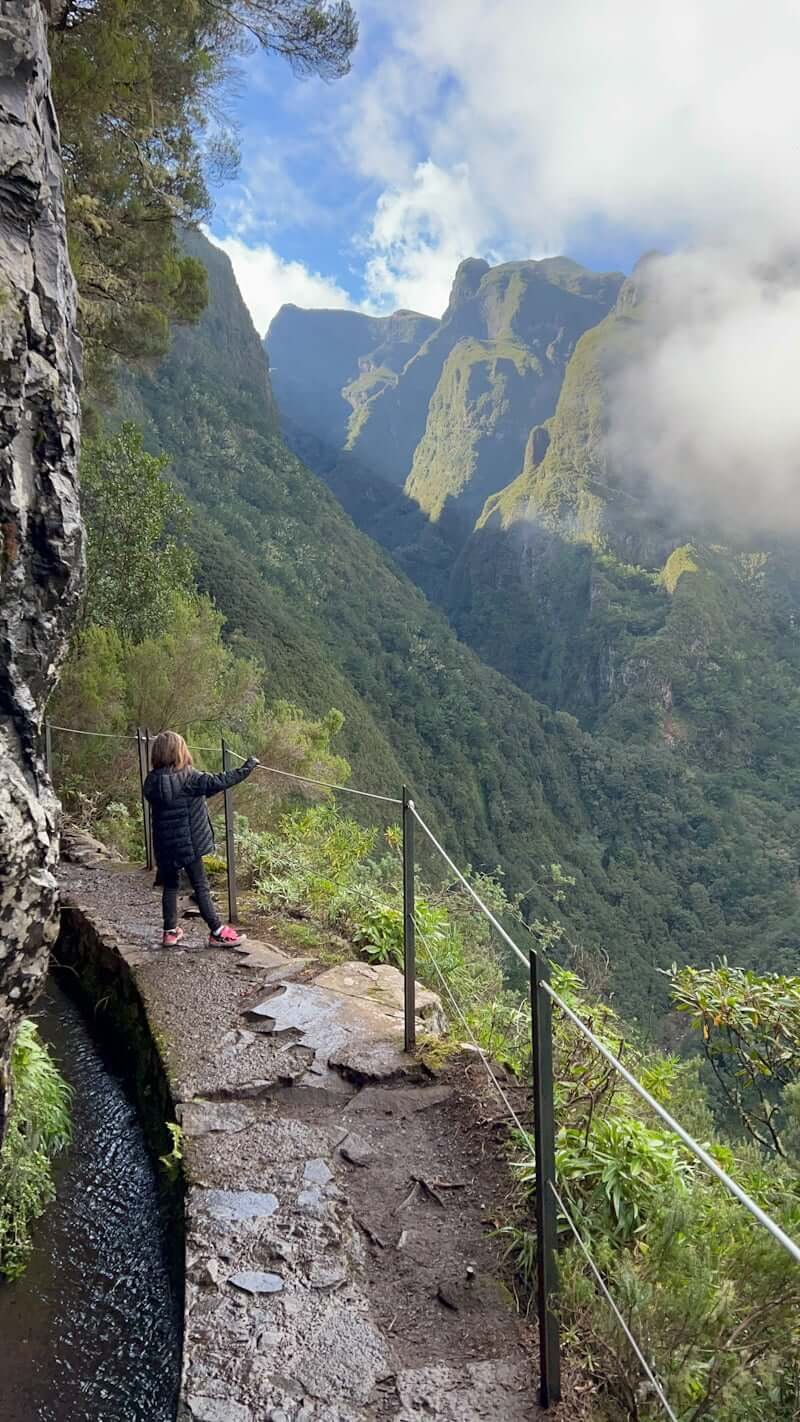 child hiking in Madeira Island, Portugal