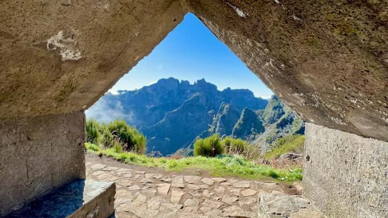 mountains from hiking hut in Madeira, Portugal