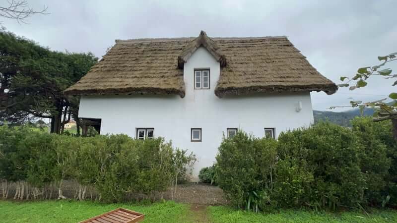 traditional thatch roof house in Madeira, Portugal