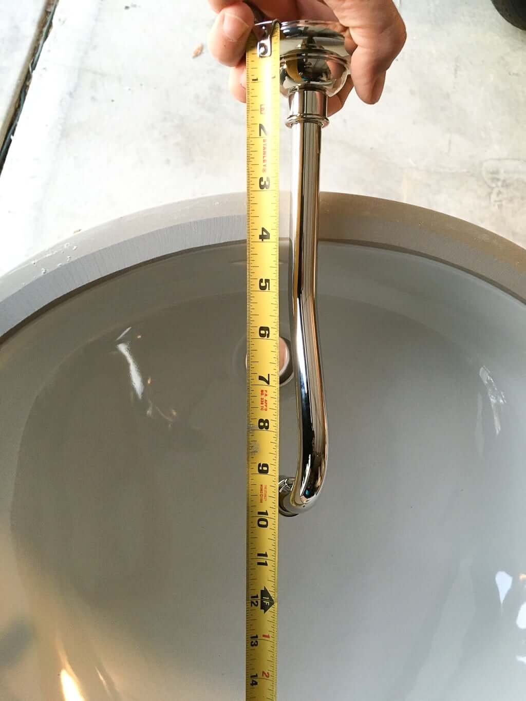 measuring depth for wall mount faucet