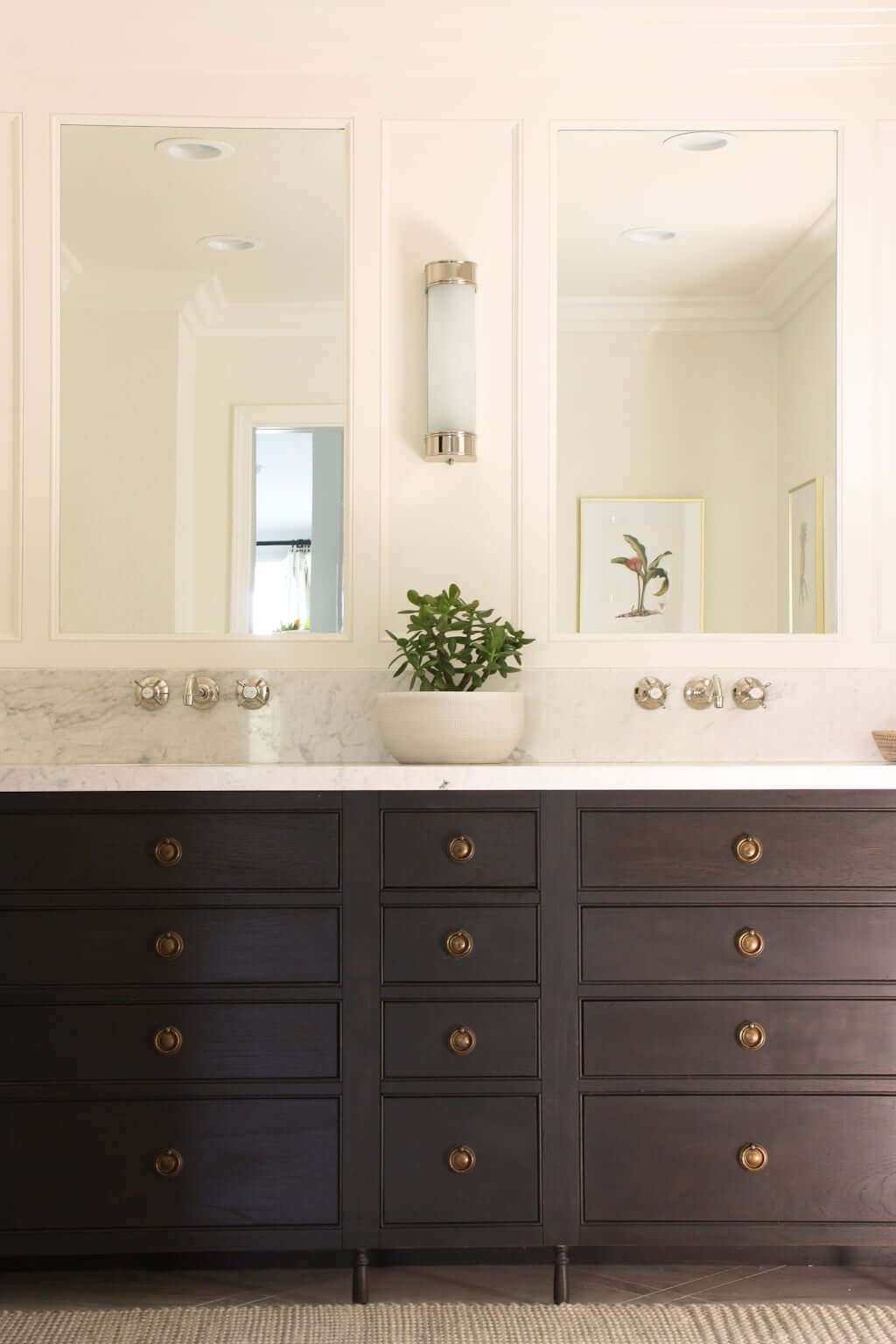 bathroom wall faucets mounted in marble vanity
