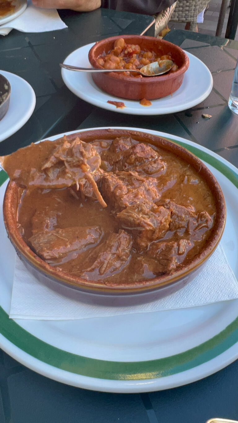 Spanish tapas dish with estofado