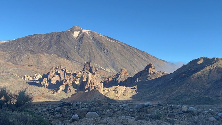 Mount Teide in the Canary Islands with a little bit of snow on top  