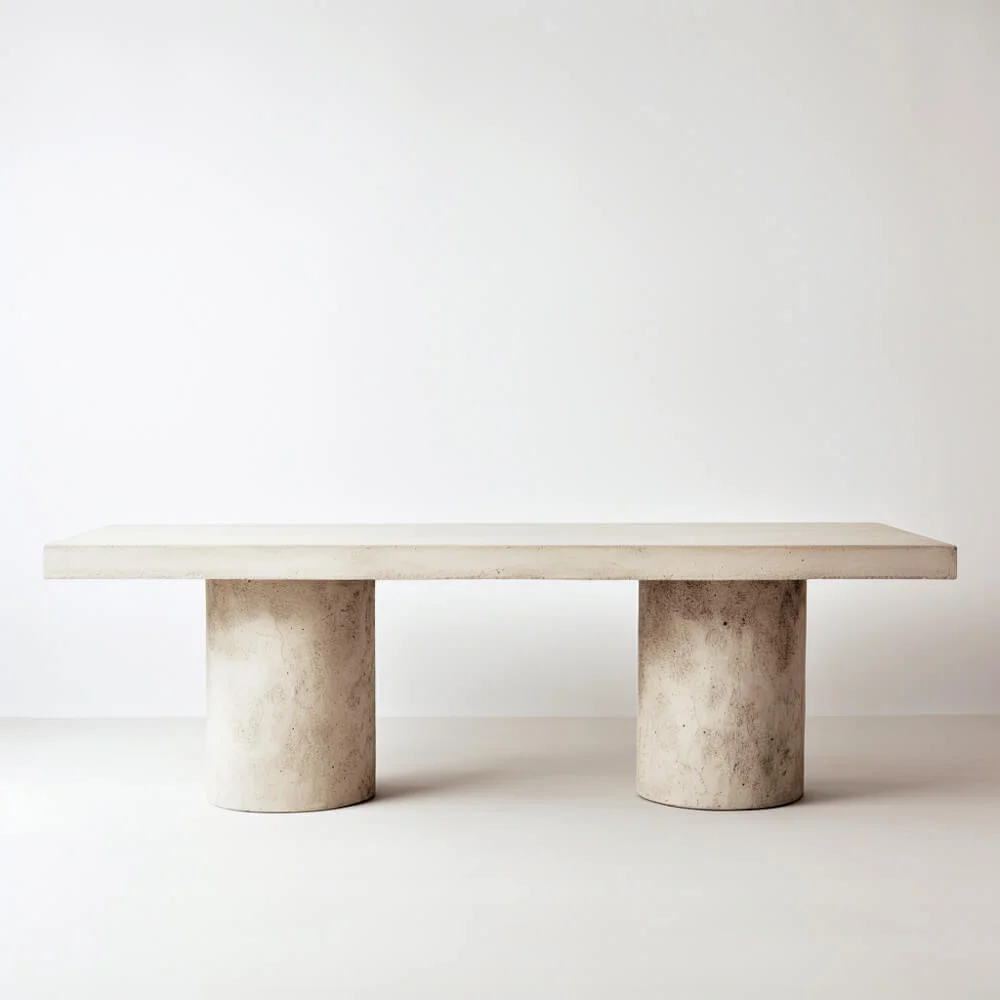 Dining table design options with a rounded double pedestal base