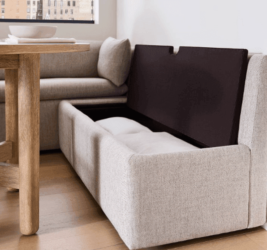 Upholstered bench with storage 