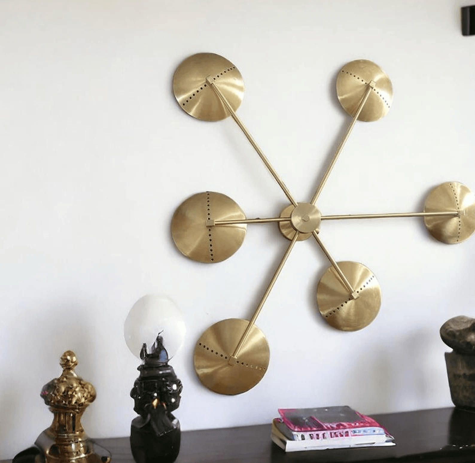 Brass wall lighting as a creative wall art idea