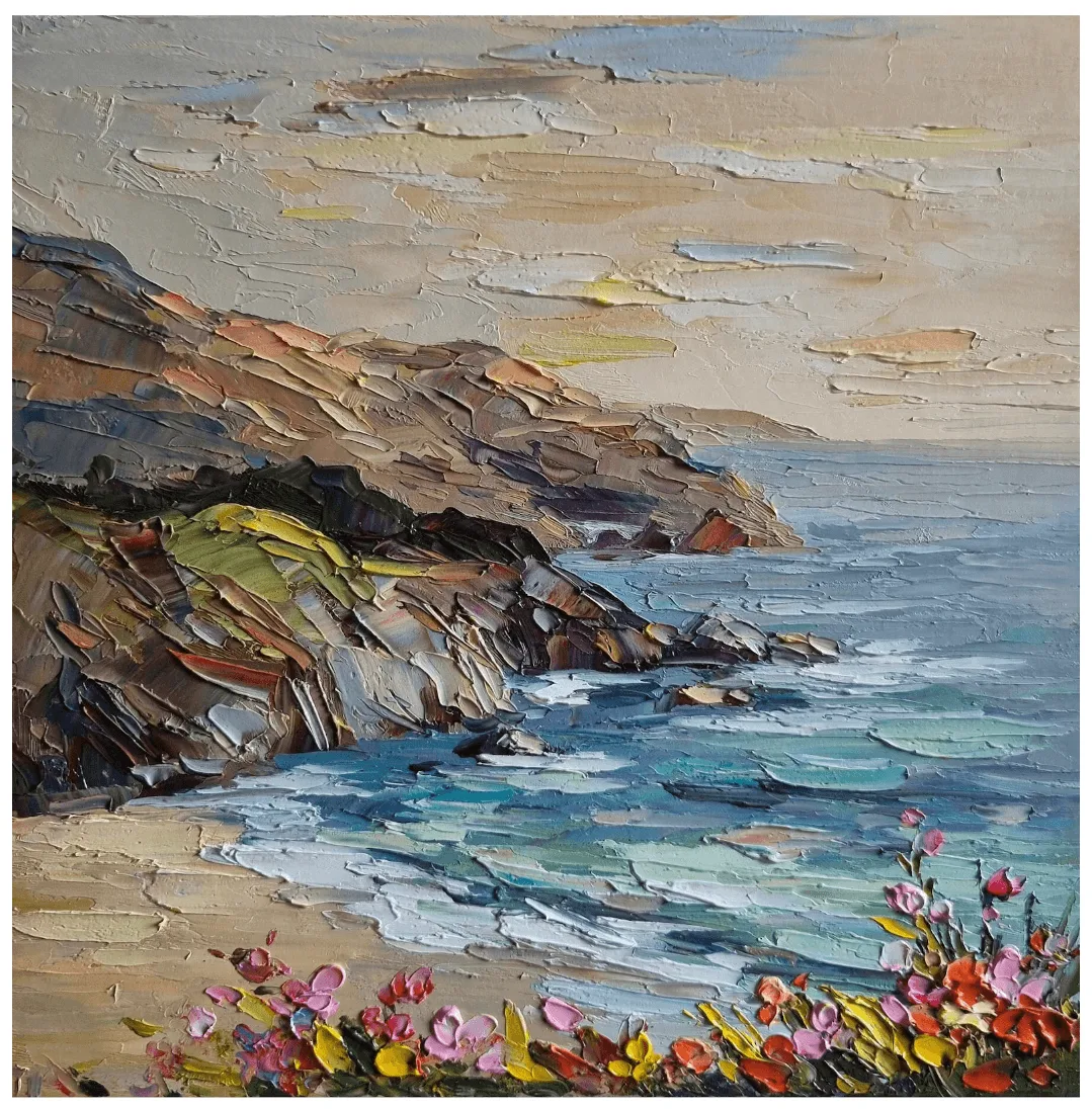 A custom painting of a coastal piece of artwork