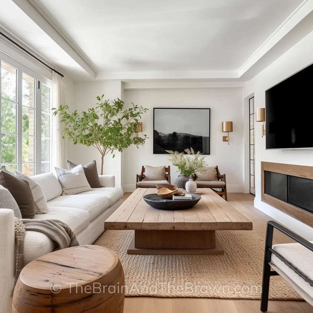 Fireplace wall idea with tv in a cozy living room