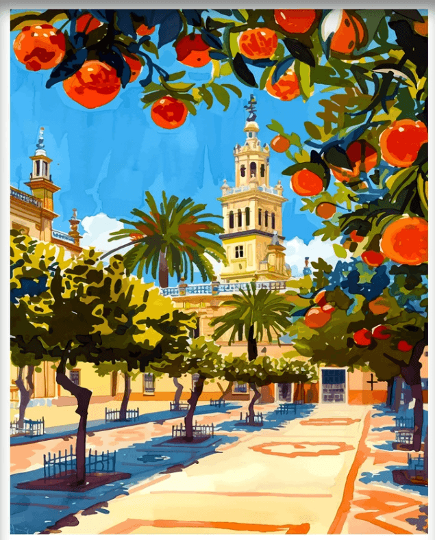 Spanish art print decor of Seville