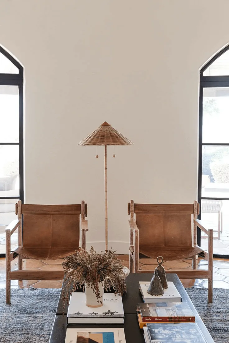 leather chairs in a living room