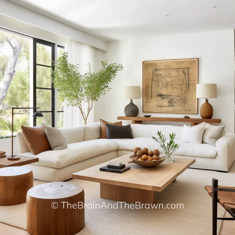 a modern transitional living room with sectional furniture arrangement ideas